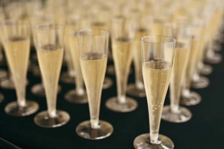 A display of sparkling wines made from fruit, handcrafted at FruitCraft in San Diego.