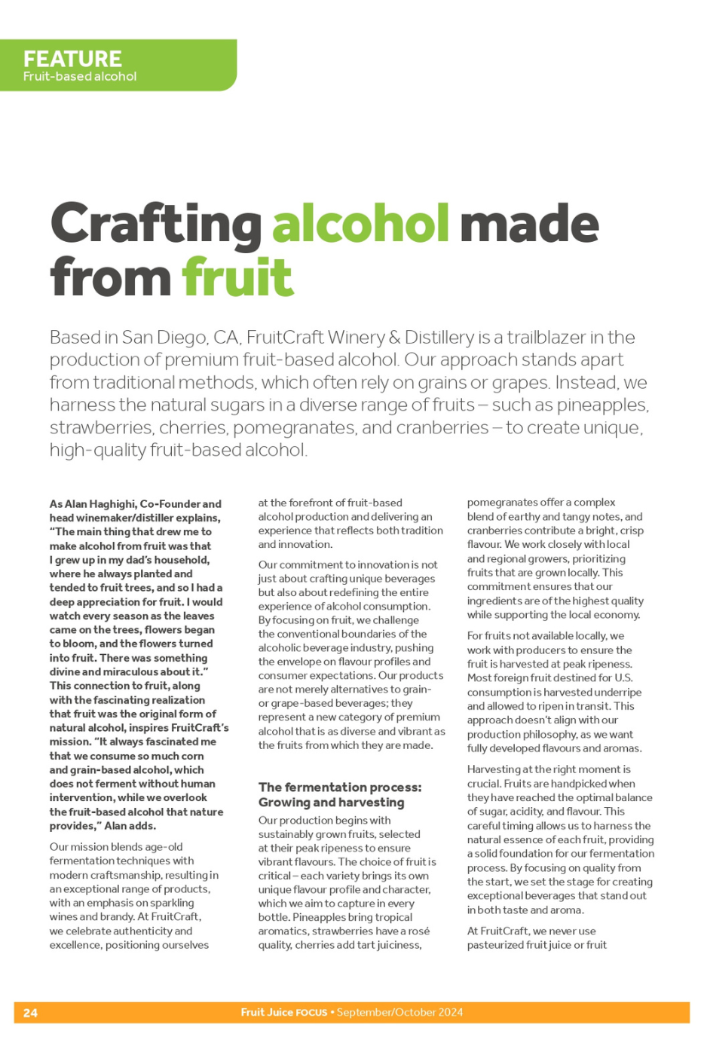 First featured image of FruitCraft in Fruitjuice Magazine, showcasing the modern winery.
